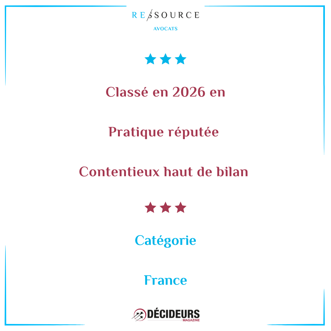 RESSOURCE AVOCATS confirme sa dynamique dans le classement Leaders League « Décideurs » 2026