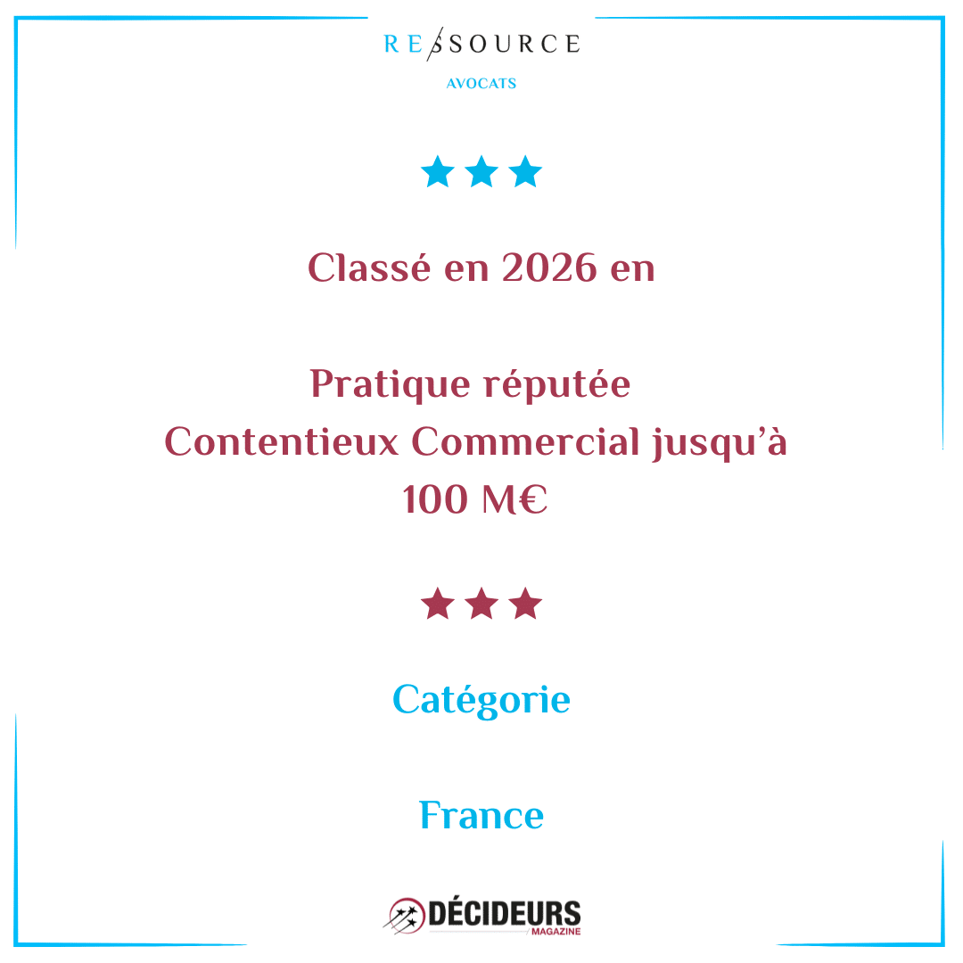 RESSOURCE AVOCATS confirme sa dynamique dans le classement Leaders League « Décideurs » 2026